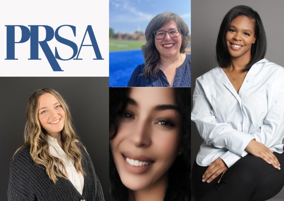 PRSA logo with Denyel Beiter, Chelsea Angel, Cinnamon Morris, Angel Schwartz